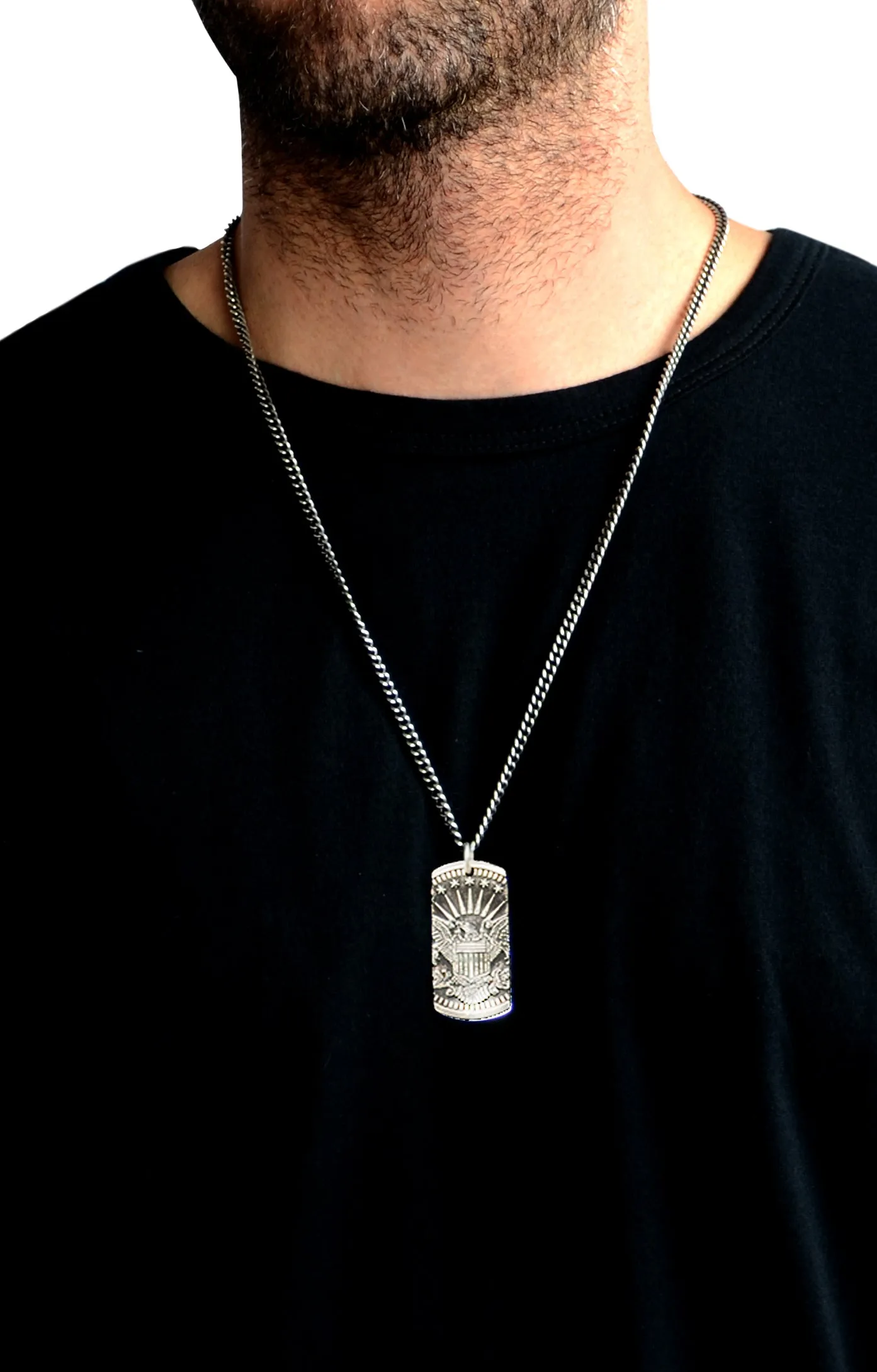 Eagle Dog Tag Pendant sold by King Baby Studio product image thumbnail 3