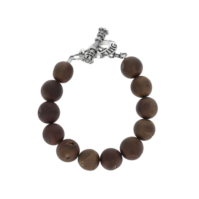 10mm Gold Druzy Agate Bracelet w/ T-Bar & Toggle sold by King Baby Studio