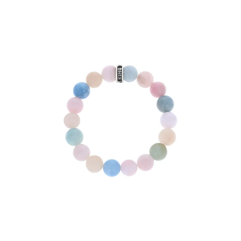 10mm Assorted Aquamarine Bracelet w/Logo Ring sold by King Baby Studio