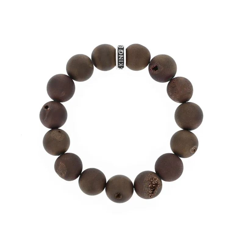 10mm Gold Druzy Agate Bracelet w/Logo Ring made by King Baby Studio