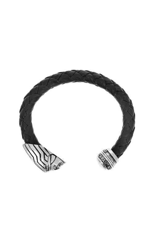 Leather Wrapped Cuff with Indian Ornament and Logo End Caps sold by King Baby Studio