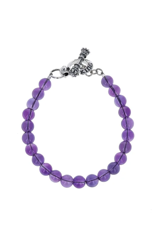 Amethyst Bracelet with Silver Toggle sold by King Baby Studio