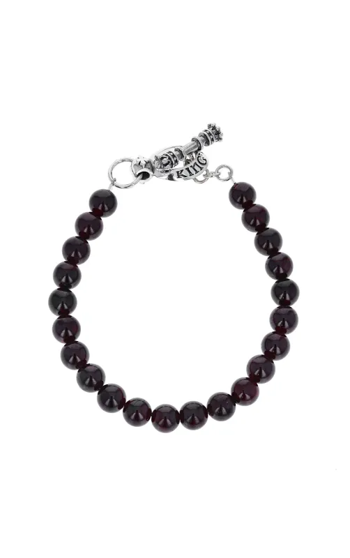 Garnet Bracelet with Silver Toggle sold by King Baby Studio