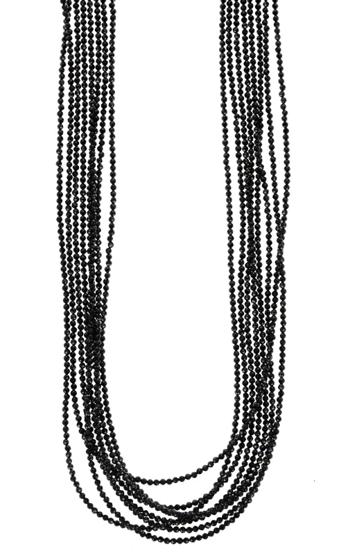 Eight Strand Black Spinel Necklace sold by King Baby Studio