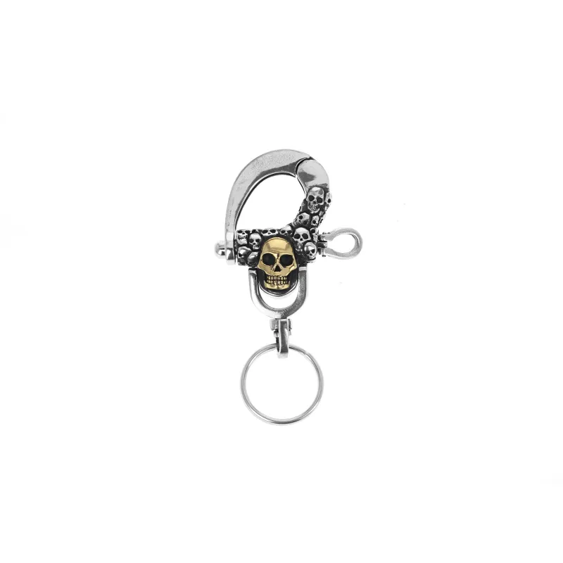 Multi Skull Motif Key Fob Hook w/ Gold Alloy Skull sold by King Baby Studio