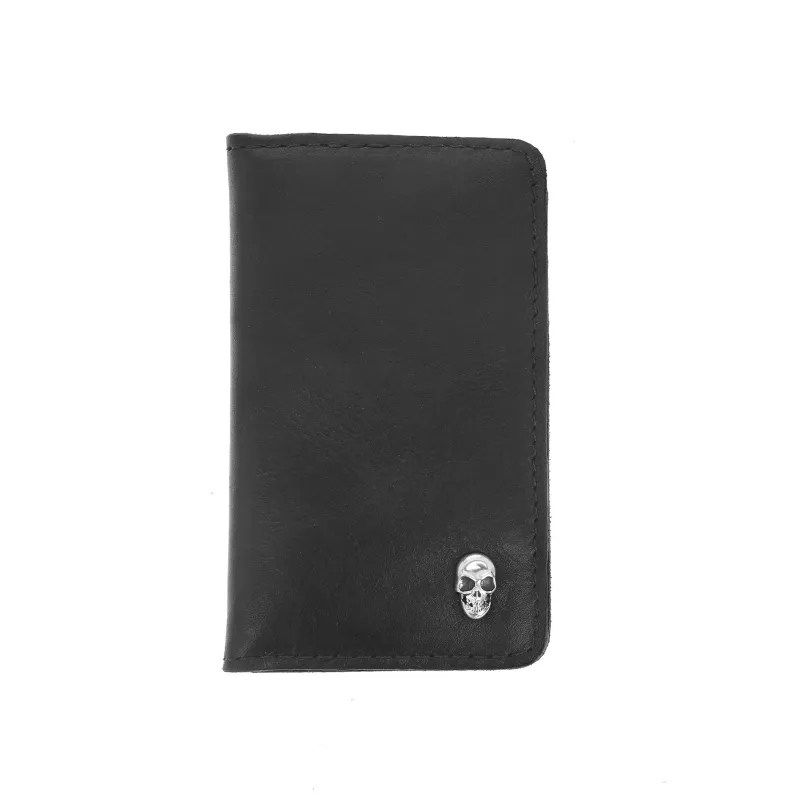Bifold Card Holder Wallet w/ Silver Skull sold by King Baby Studio