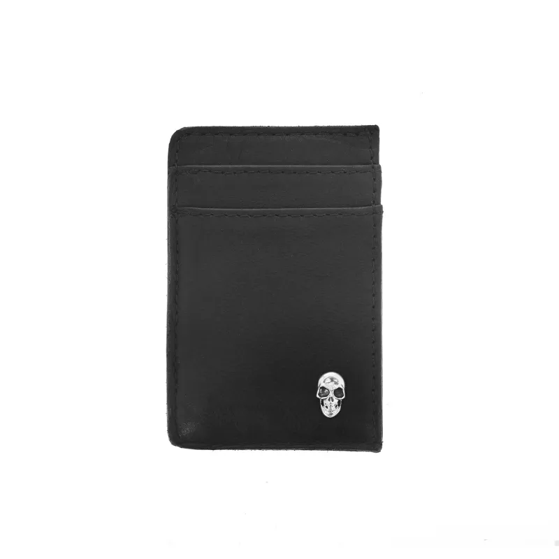 Card Holder Wallet w/ Silver Skull sold by King Baby Studio