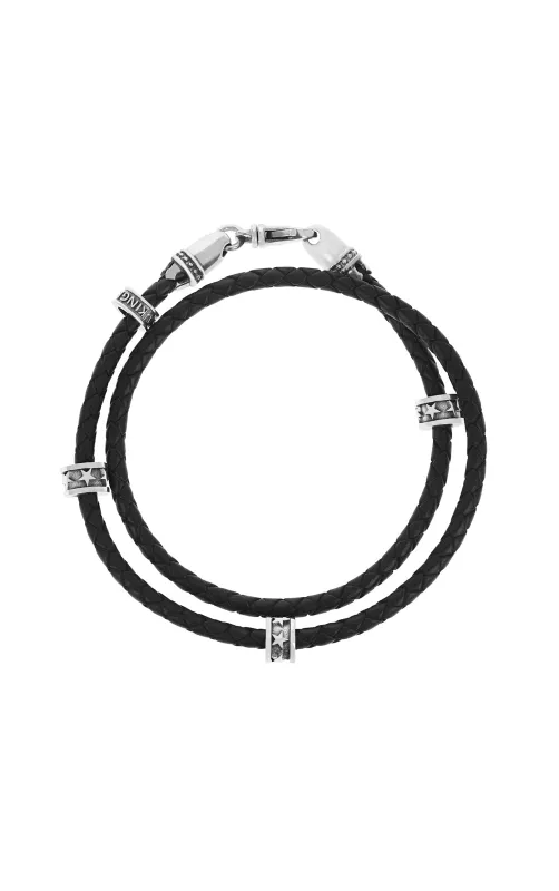 Double Wrap Leather Bracelet w/ Micro Stackable Star Rings sold by King Baby Studio