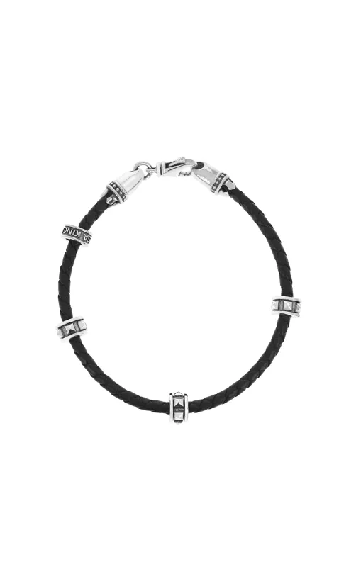 Leather Wrap Bracelet w/ Micro Stackable Pyramid Rings sold by King Baby Studio