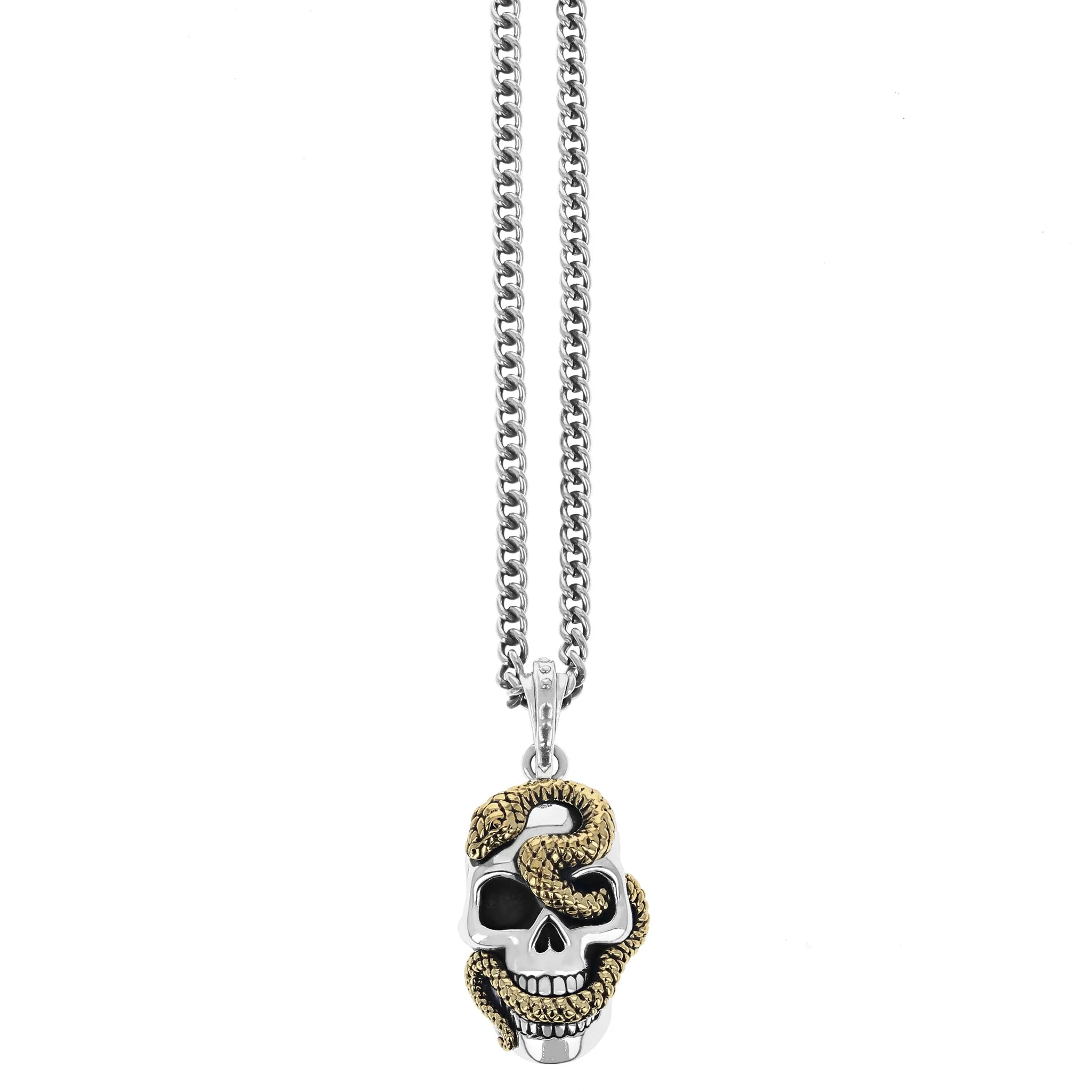 Large Skull Pendant w/ Gold Alloy Snake sold by King Baby Studio