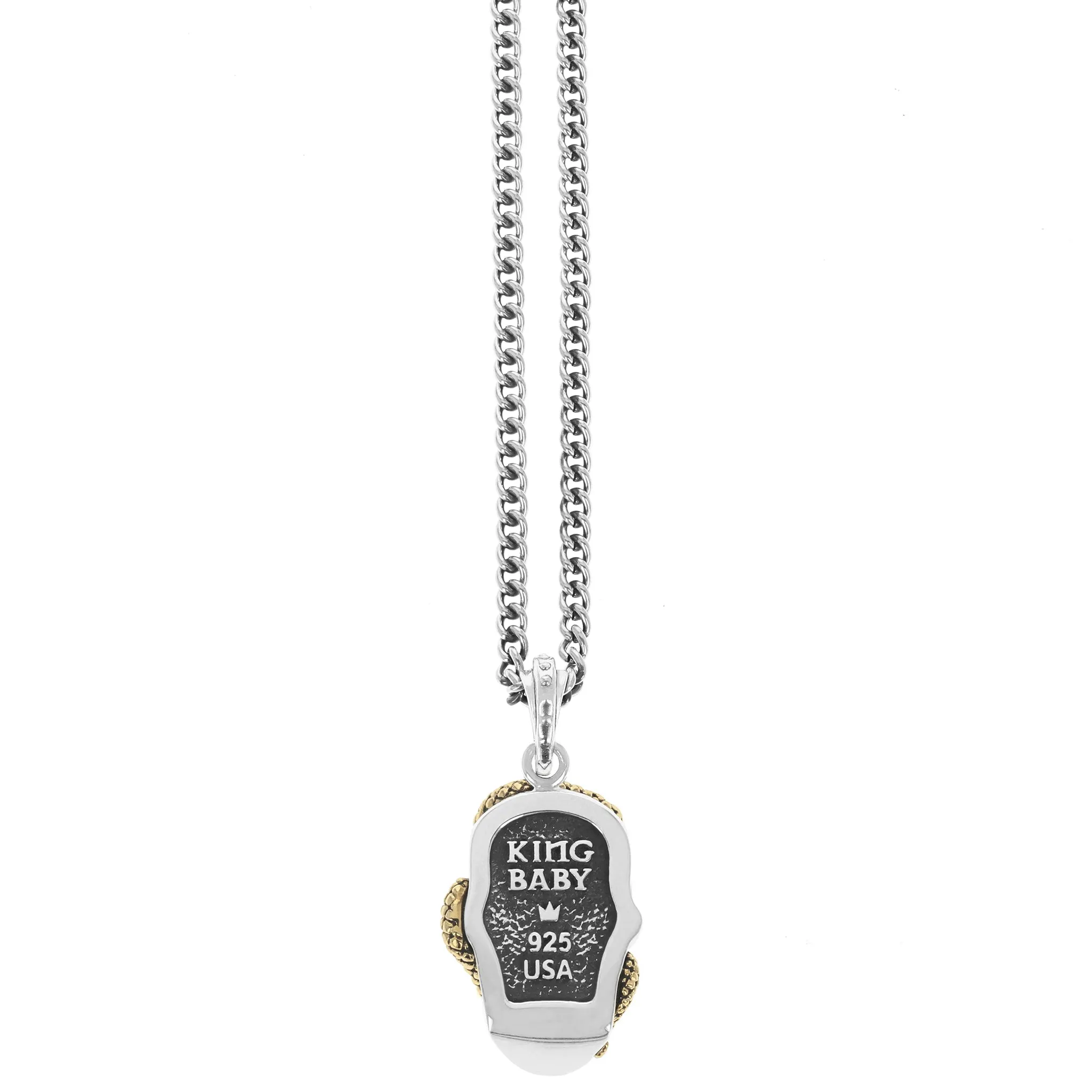 Large Skull Pendant w/ Gold Alloy Snake sold by King Baby Studio product image thumbnail 2