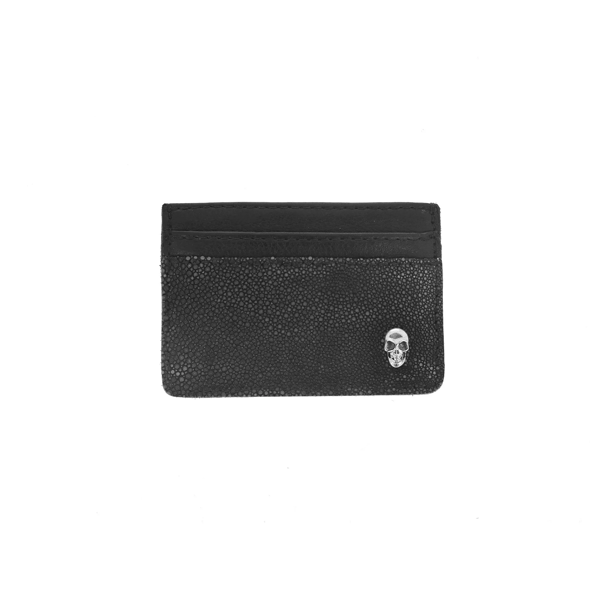 Horizontal Stingray Card Holder Wallet w/ Silver Skull sold by King Baby Studio