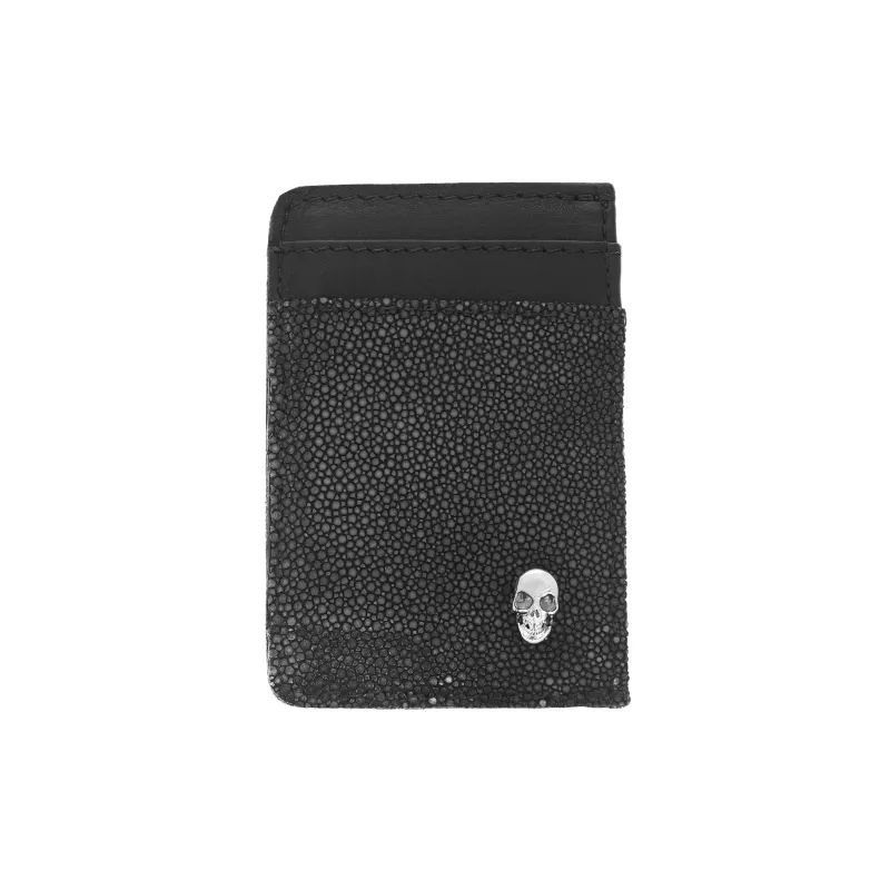 Stingray Card Holder Wallet w/ Silver Skull sold by King Baby Studio