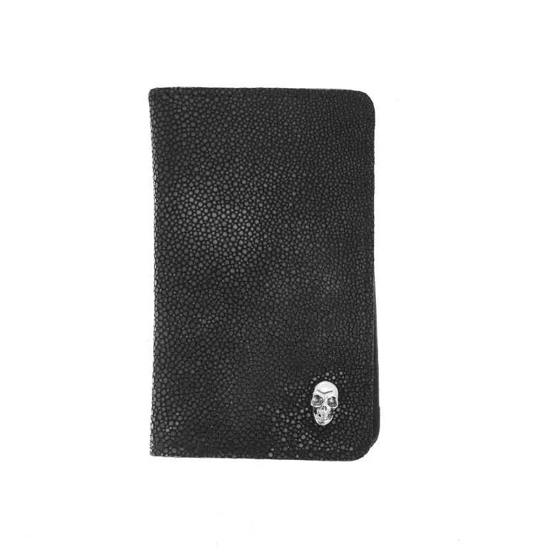 Bifold Stingray Card Holder Wallet w/ Silver Skull sold by King Baby Studio
