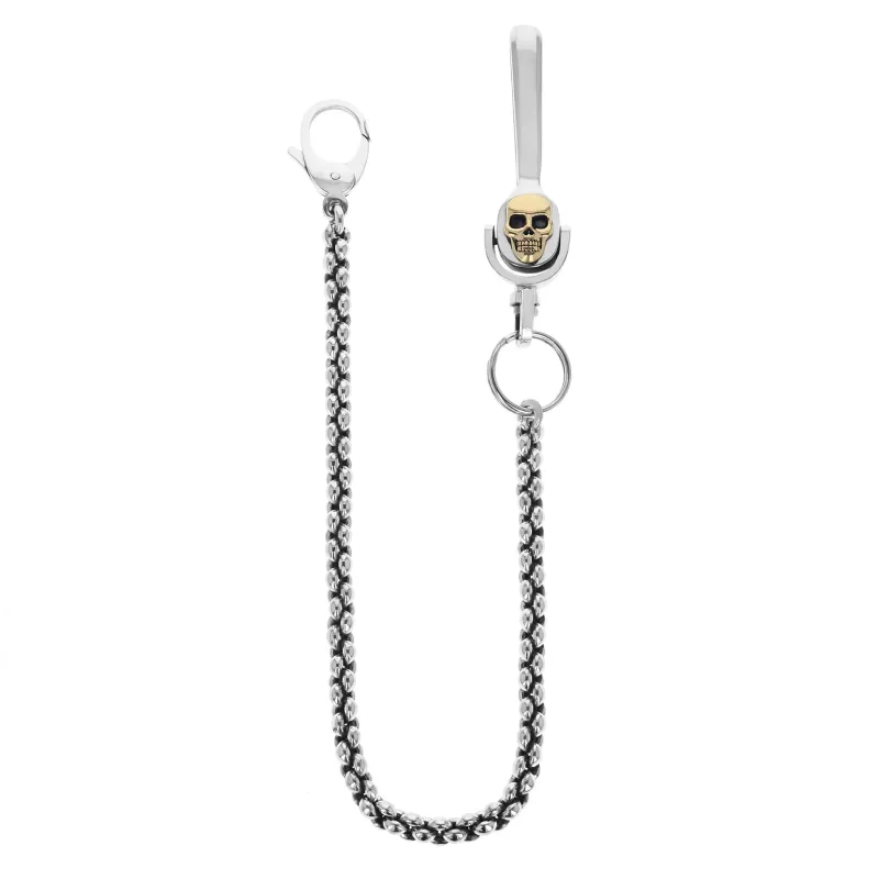 Infinity Link Wallet Chain w/ Gold Alloy Skull Motif sold by King Baby Studio