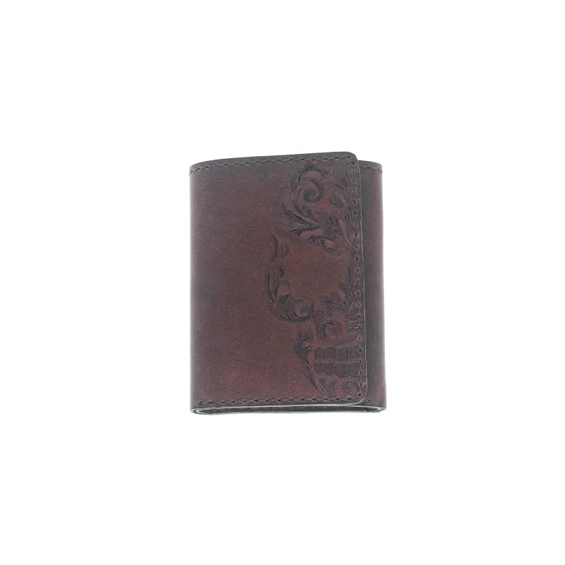 Brown Baroque Skull Trifold Wallet sold by King Baby Studio