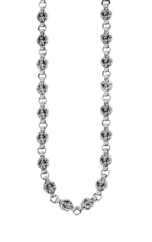 Round Fleur De Lis Chain Necklace sold by King Baby Studio