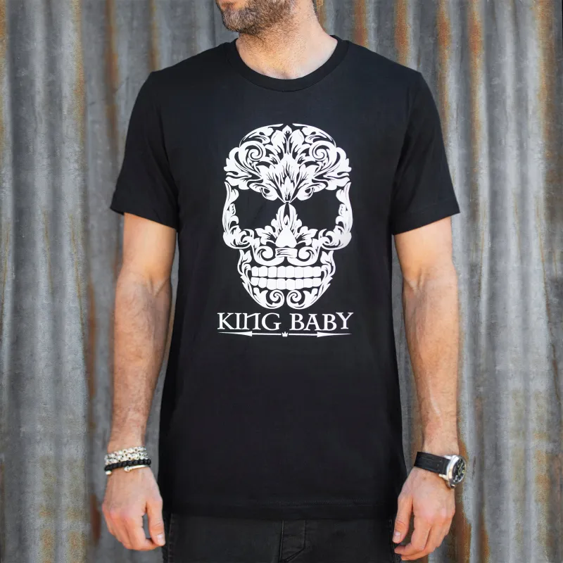 Baroque Skull and Logo Short Sleeve Tee Shirt sold by King Baby Studio