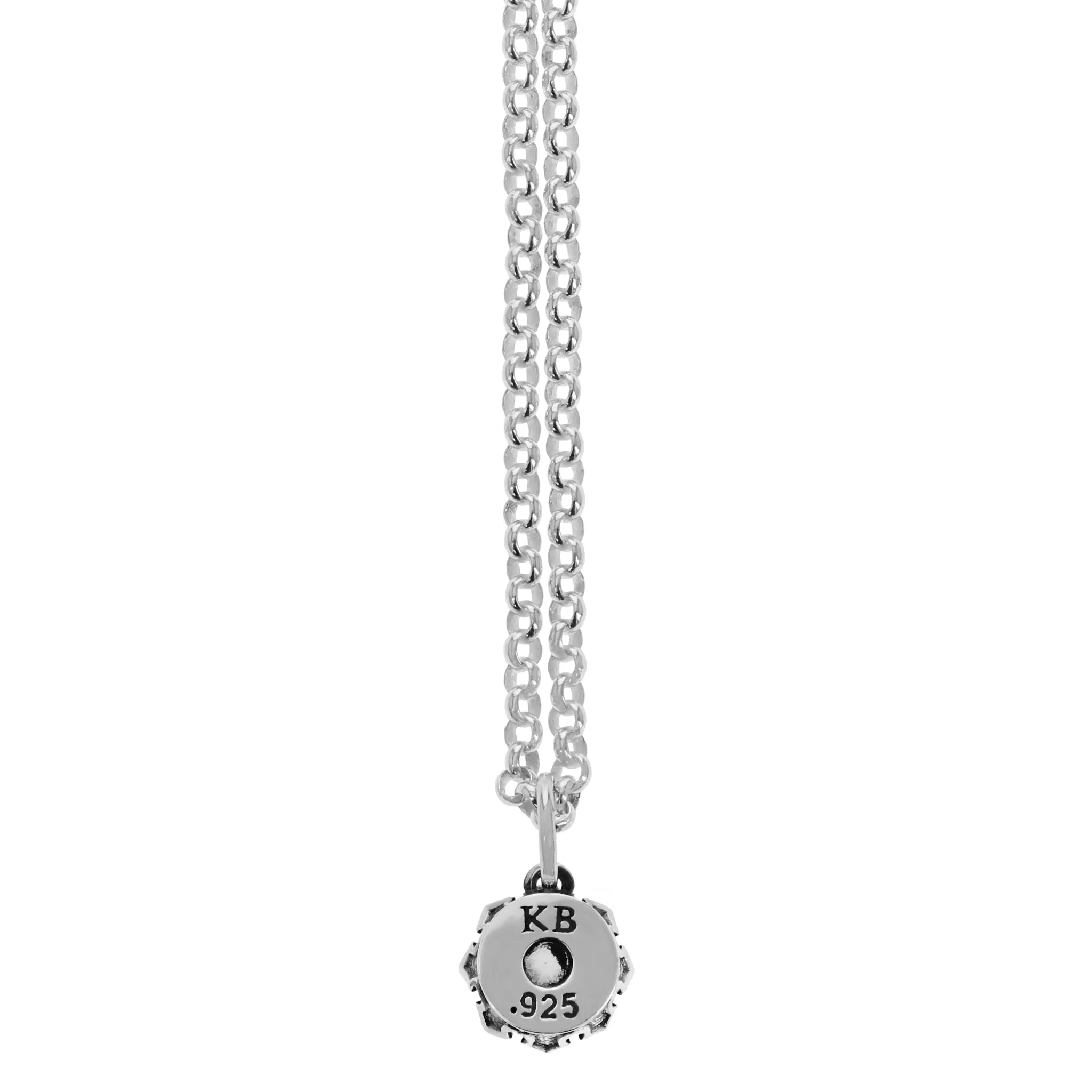 Crowned White CZ Pendant w/ Micro Rolo Chain sold by King Baby Studio product image thumbnail 2