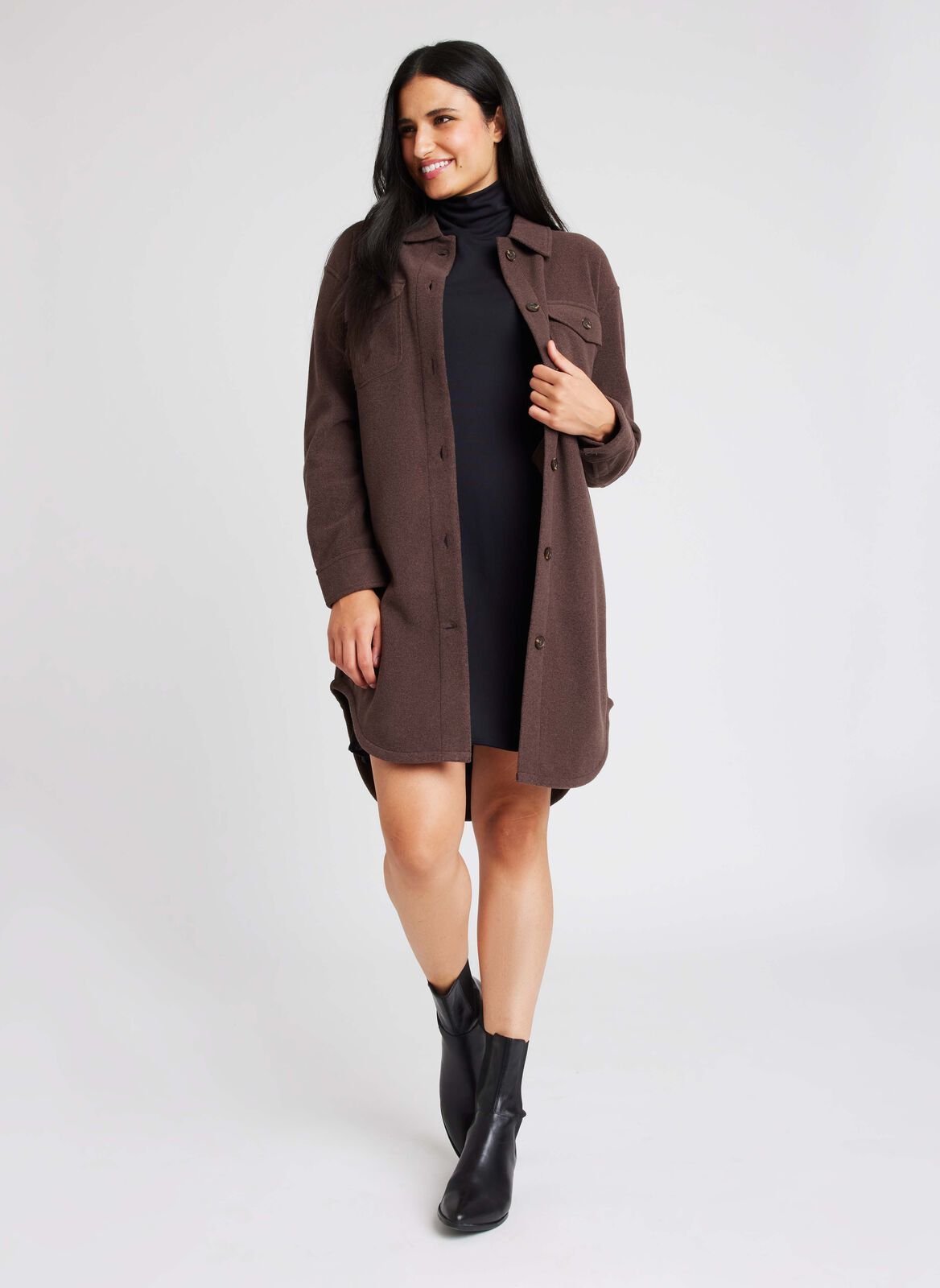 Hygge Fleece Long Shirt Jacket sold by Kit and Ace product image thumbnail 4