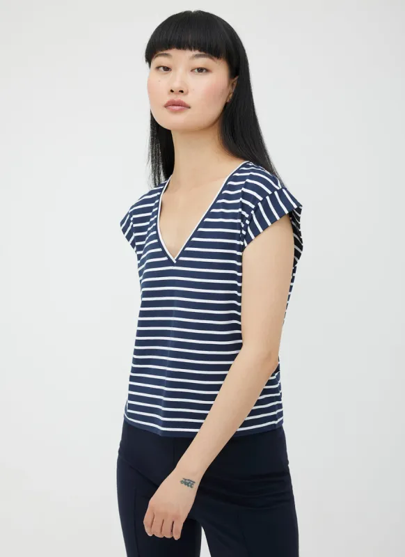 Soho V-Neck Flounce Tee sold by Kit and Ace