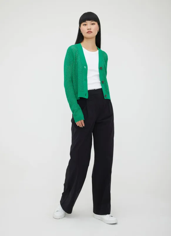 Essex Cropped Pointelle Cardigan sold by Kit and Ace