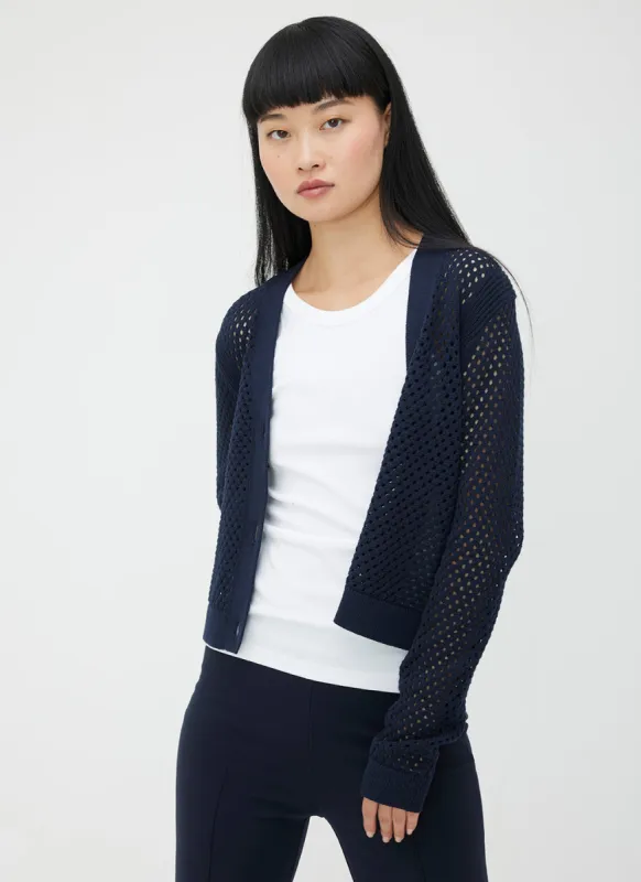 Essex Cropped Pointelle Cardigan sold by Kit and Ace