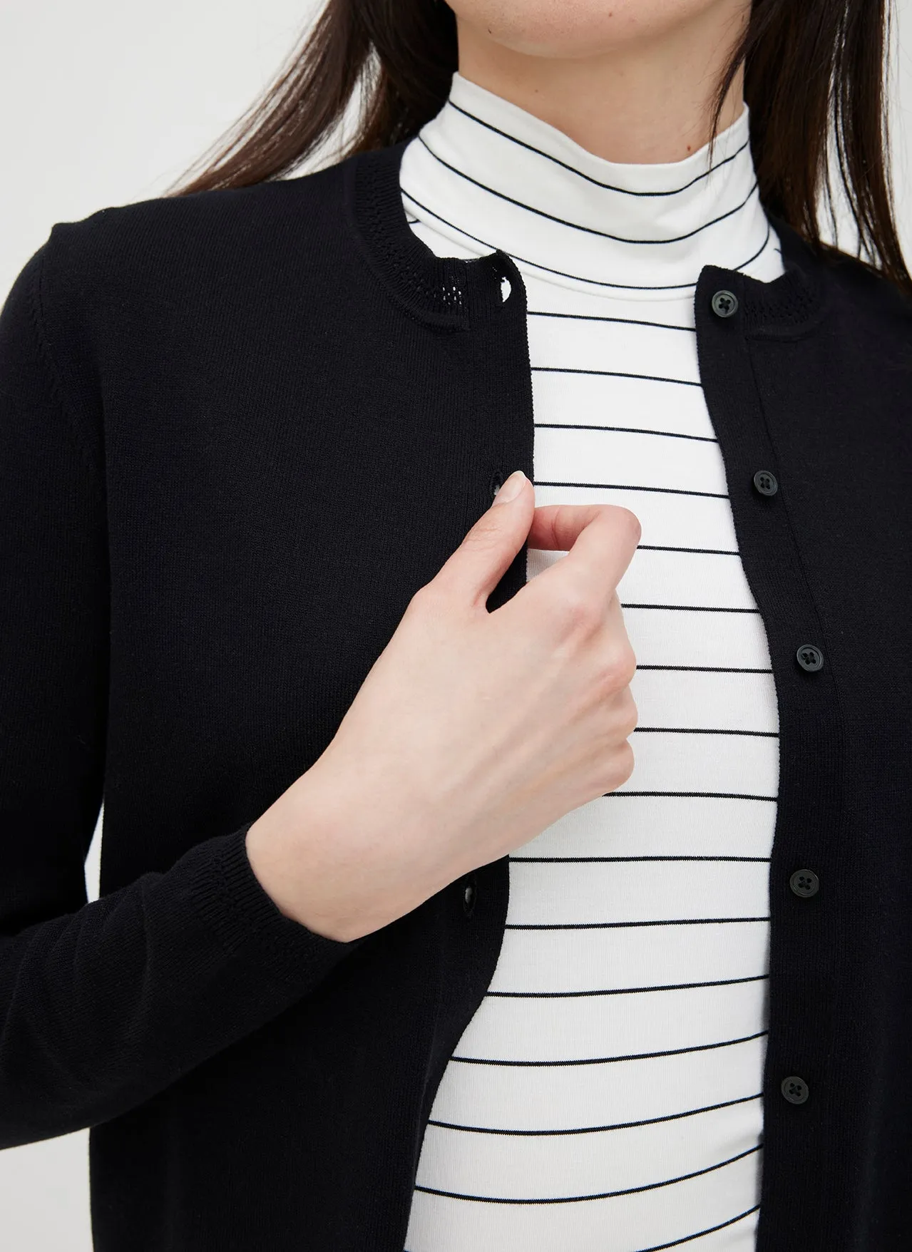 Nolita Cropped Fitted Cardigan sold by Kit and Ace product image thumbnail 5