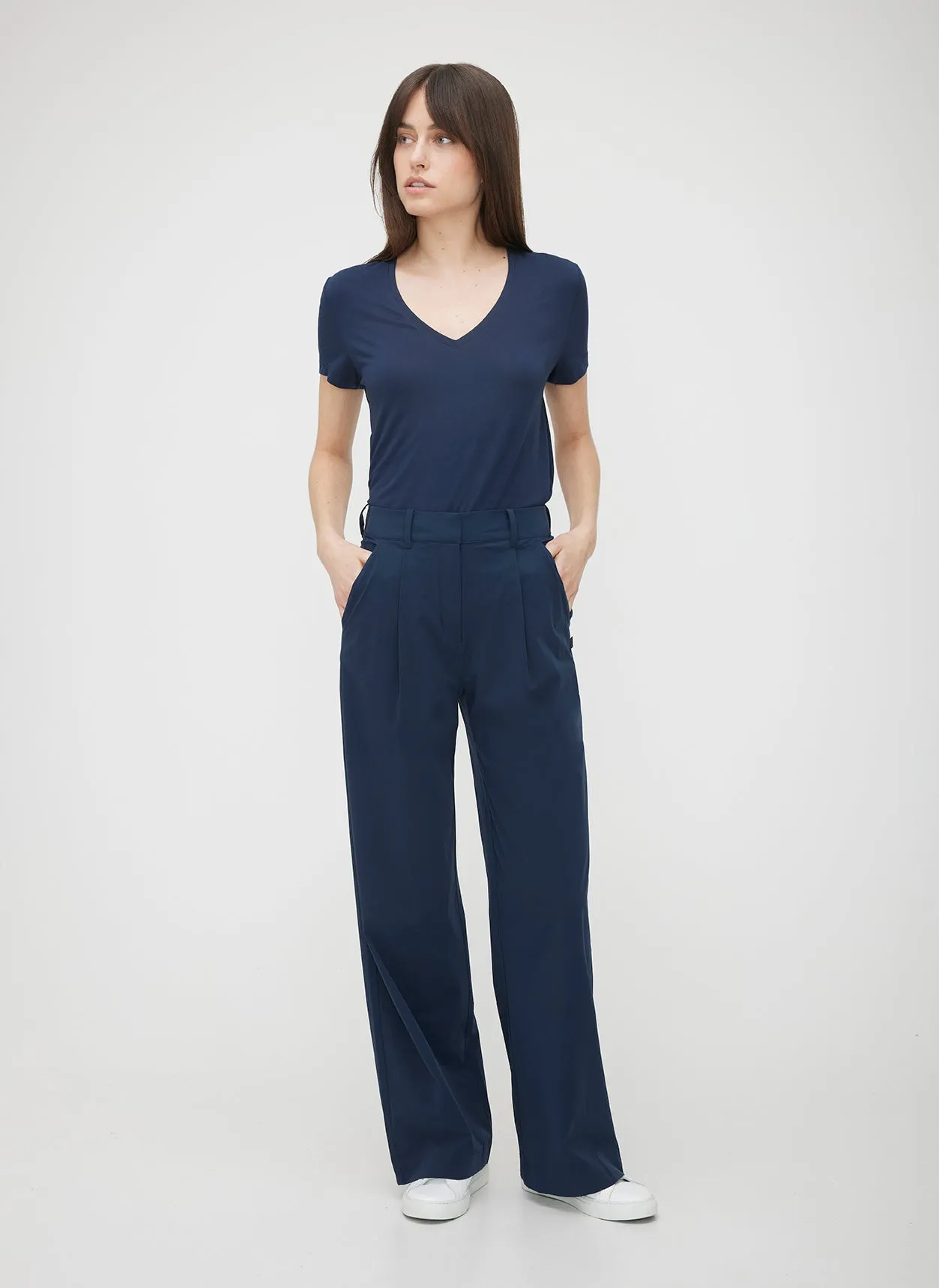 Chloe High Waisted Pleated Trousers sold by Kit and Ace product image thumbnail 2
