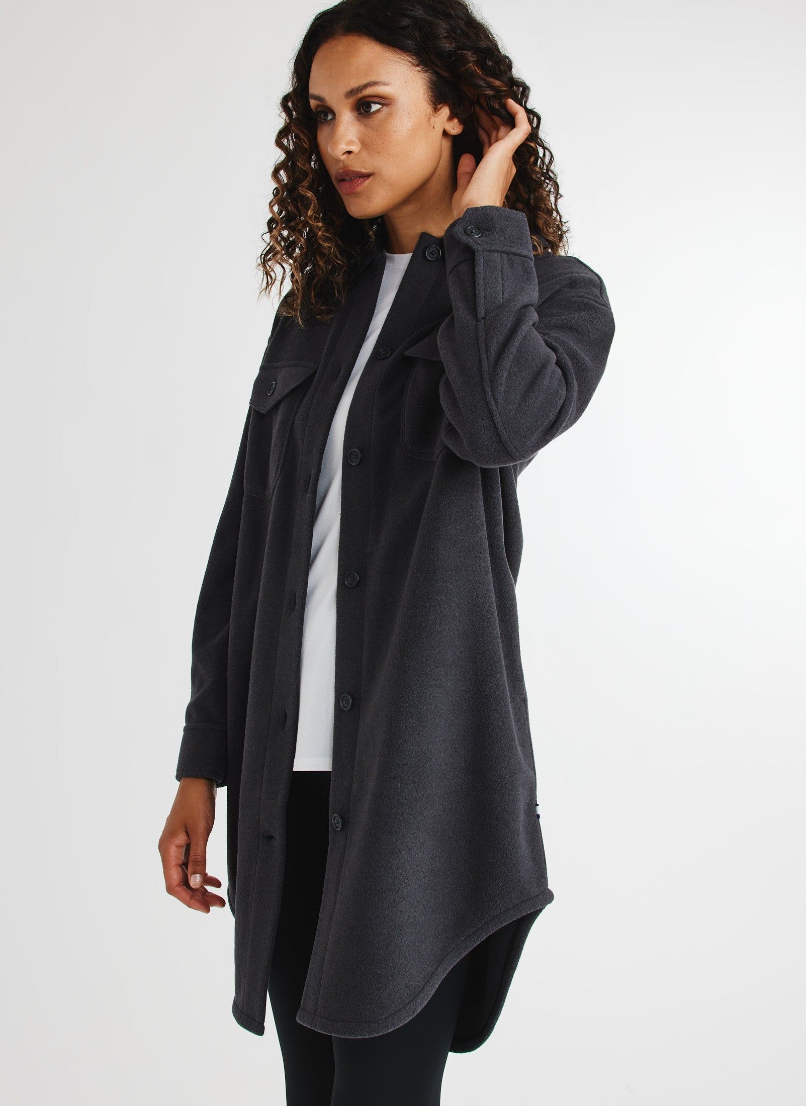 Hygge Fleece Long Shirt Jacket sold by Kit and Ace product image thumbnail 2
