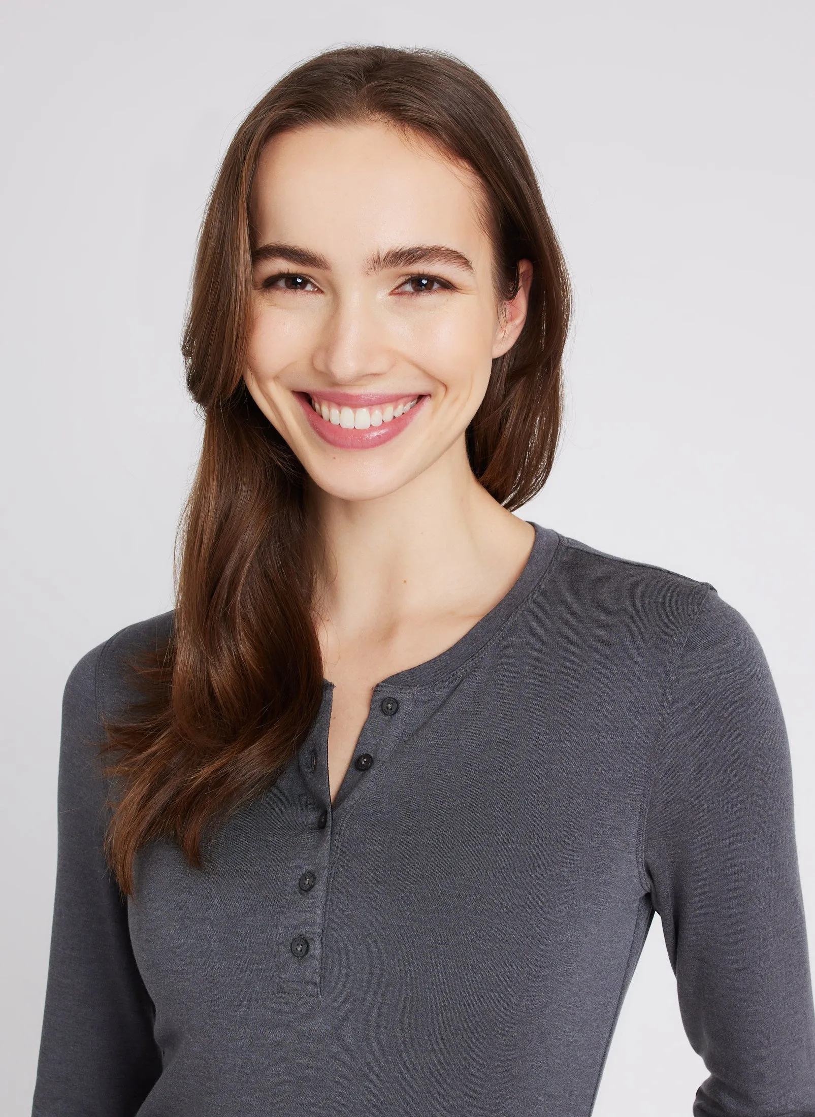 Brushed Henley Long Sleeve Tee sold by Kit and Ace product image thumbnail 5