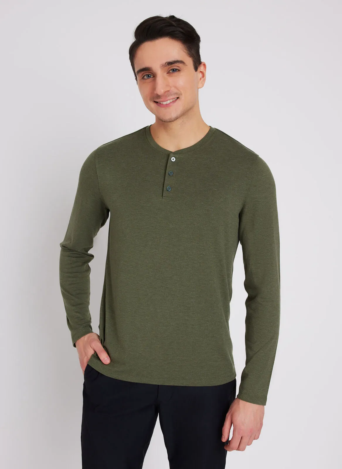 Upgraded Long Sleeve Henley Tee sold by Kit and Ace product image thumbnail 4