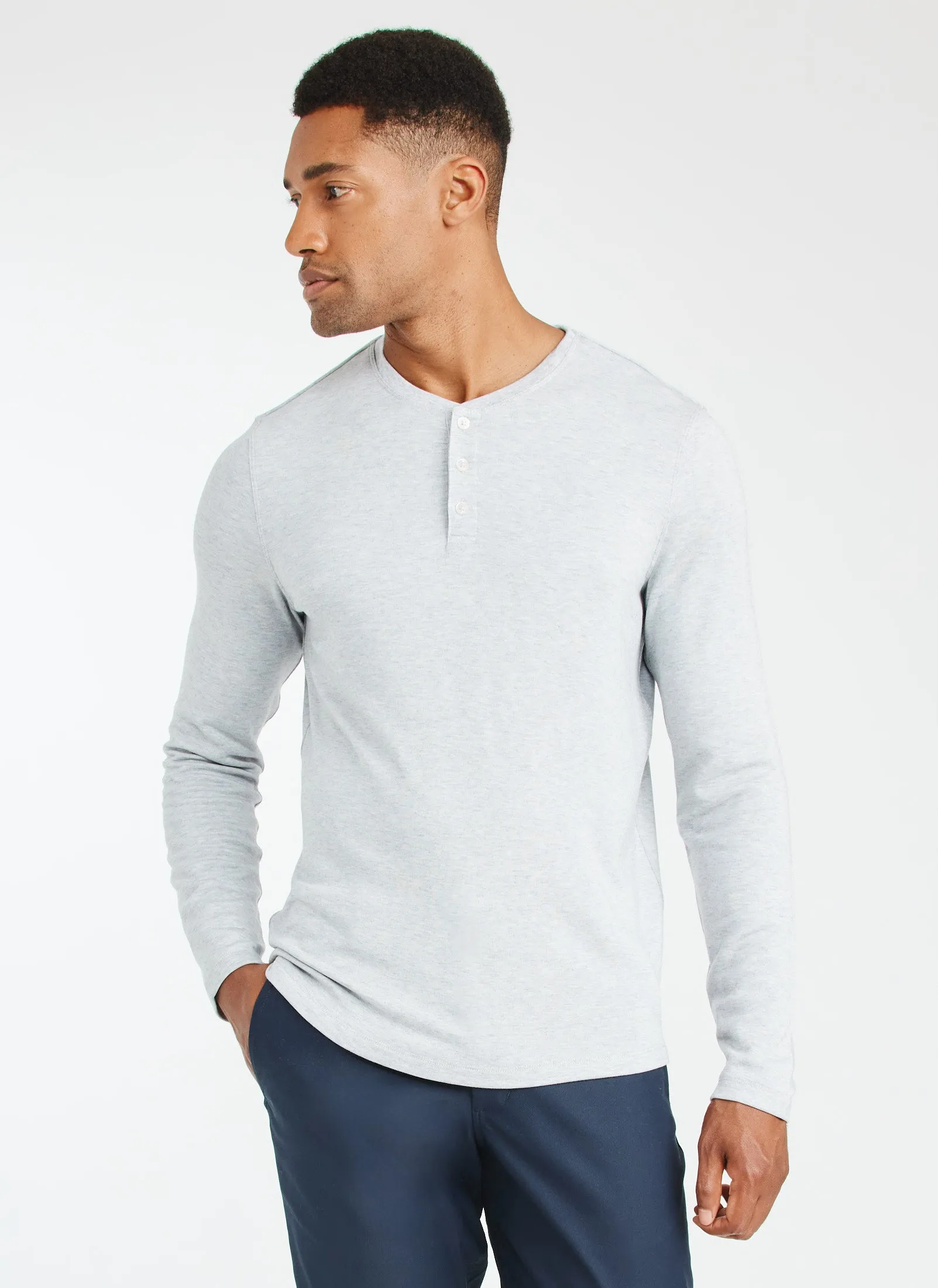 Upgraded Long Sleeve Henley Tee sold by Kit and Ace product image thumbnail 3