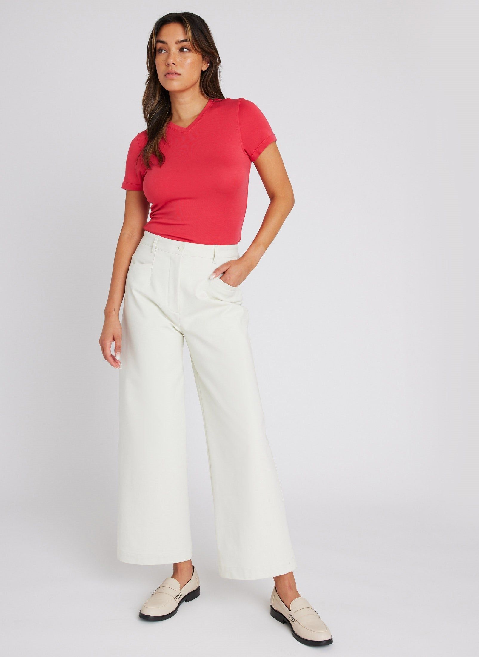 Brushed V-Neck Slim Fit Tee sold by Kit and Ace product image thumbnail 5