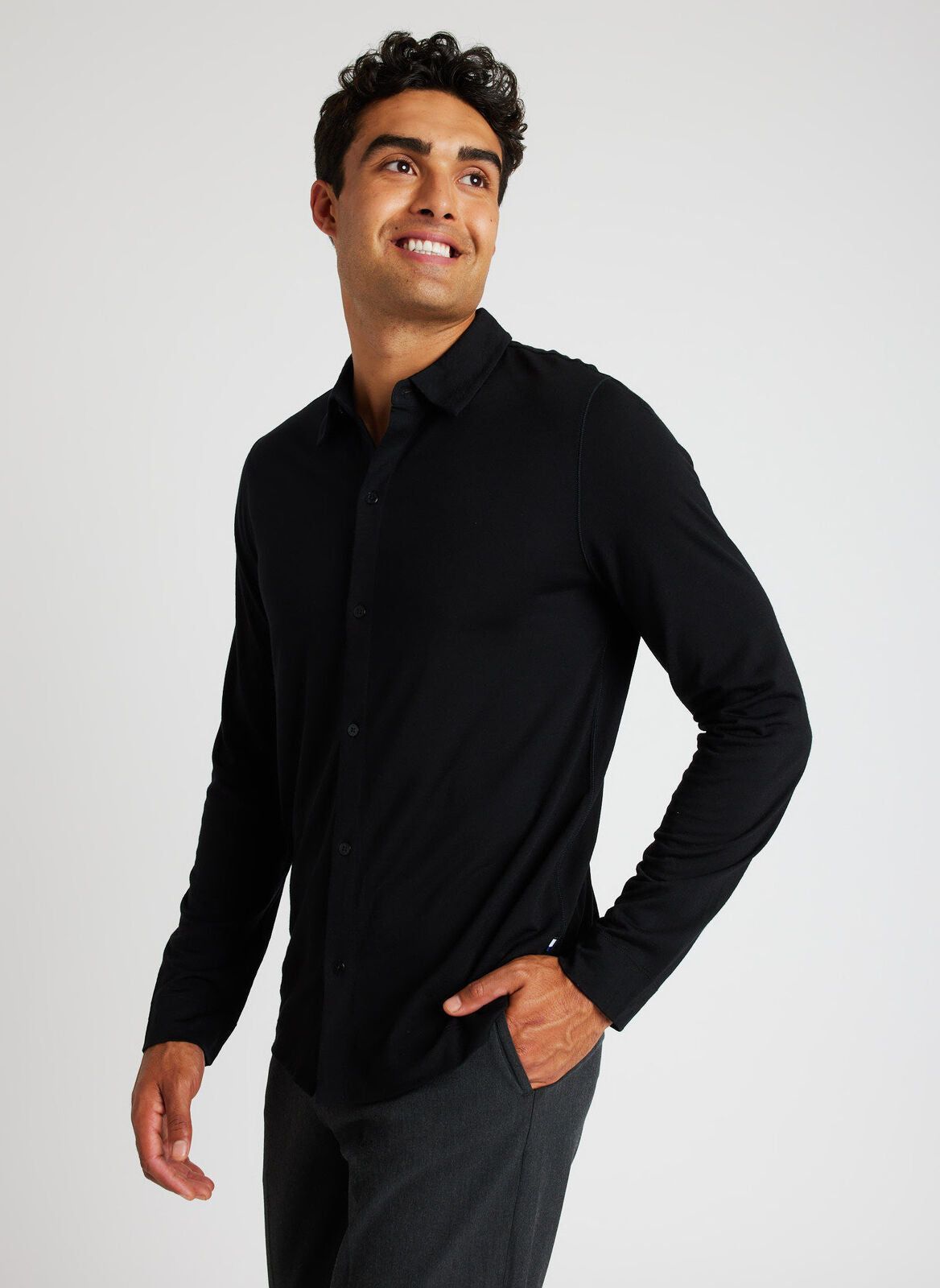 Merino Jersey Button-Up Shirt sold by Kit and Ace product image thumbnail 8