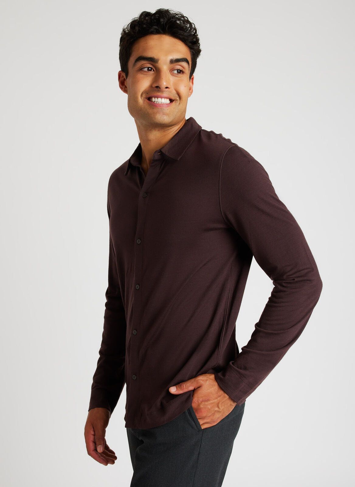 Merino Jersey Button-Up Shirt sold by Kit and Ace product image thumbnail 2