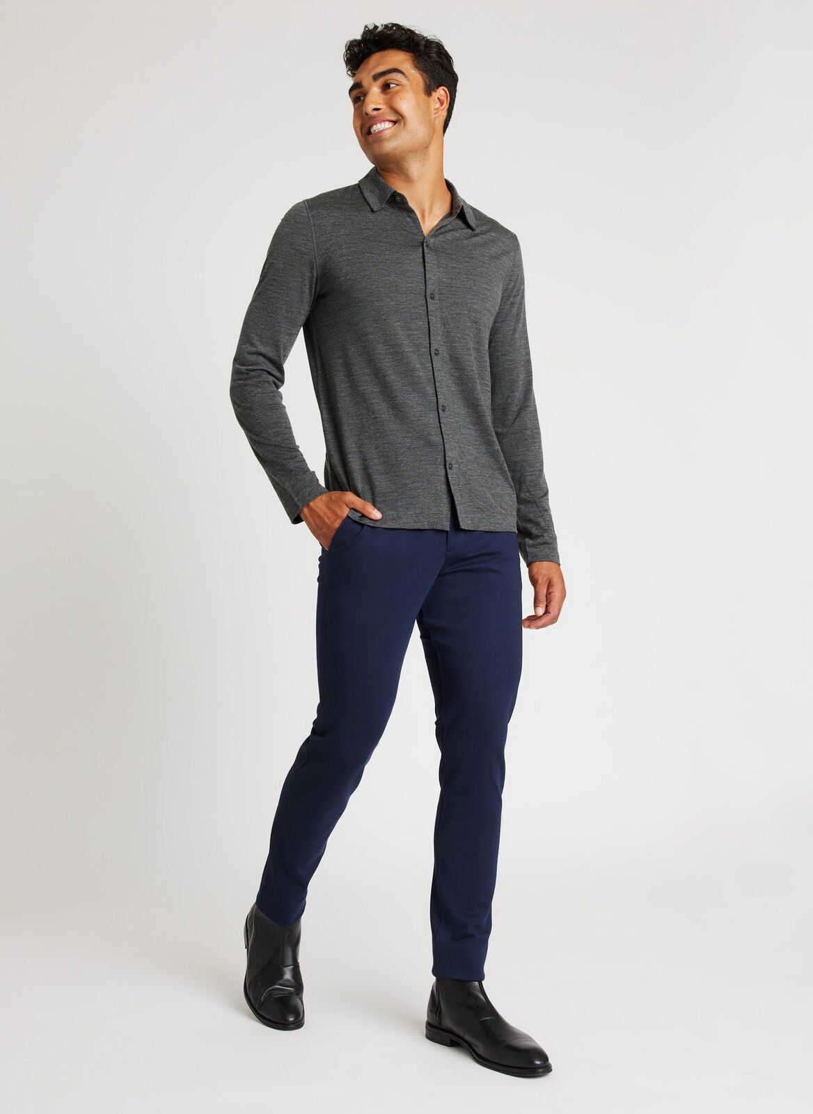 Merino Jersey Button-Up Shirt sold by Kit and Ace product image thumbnail 6