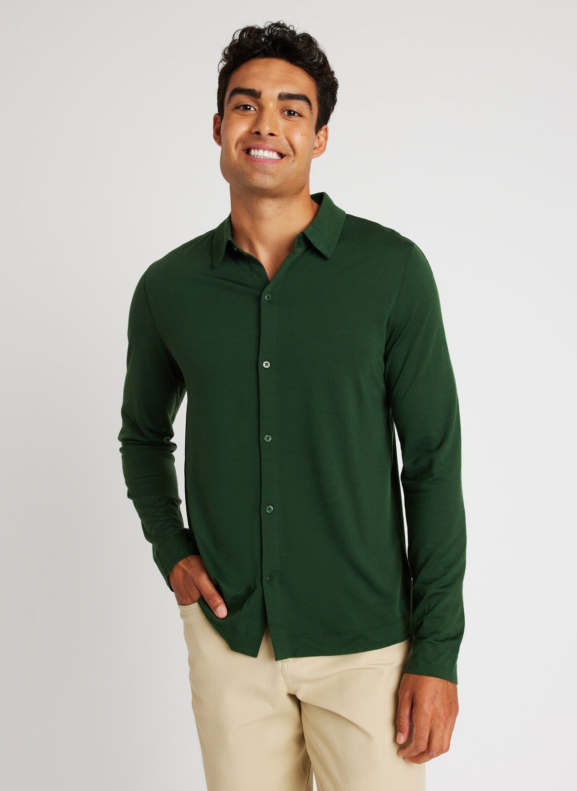 Merino Jersey Button-Up Shirt sold by Kit and Ace product image thumbnail 13