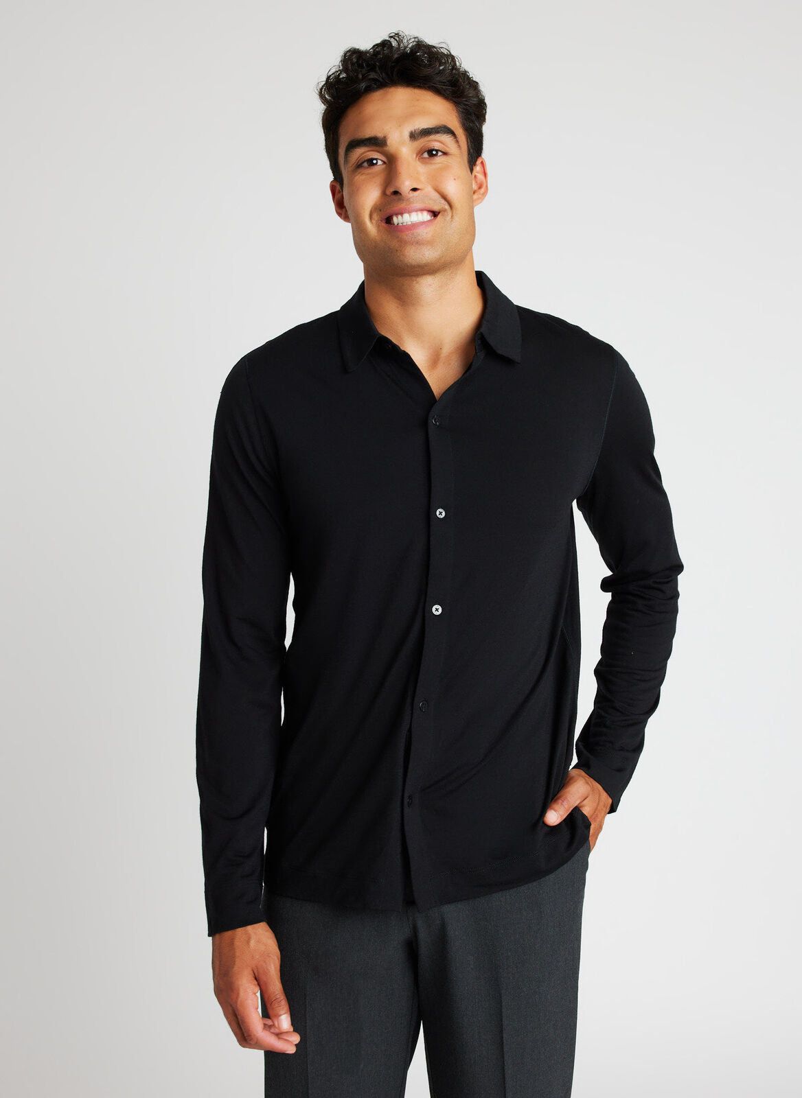 Merino Jersey Button-Up Shirt sold by Kit and Ace product image thumbnail 7