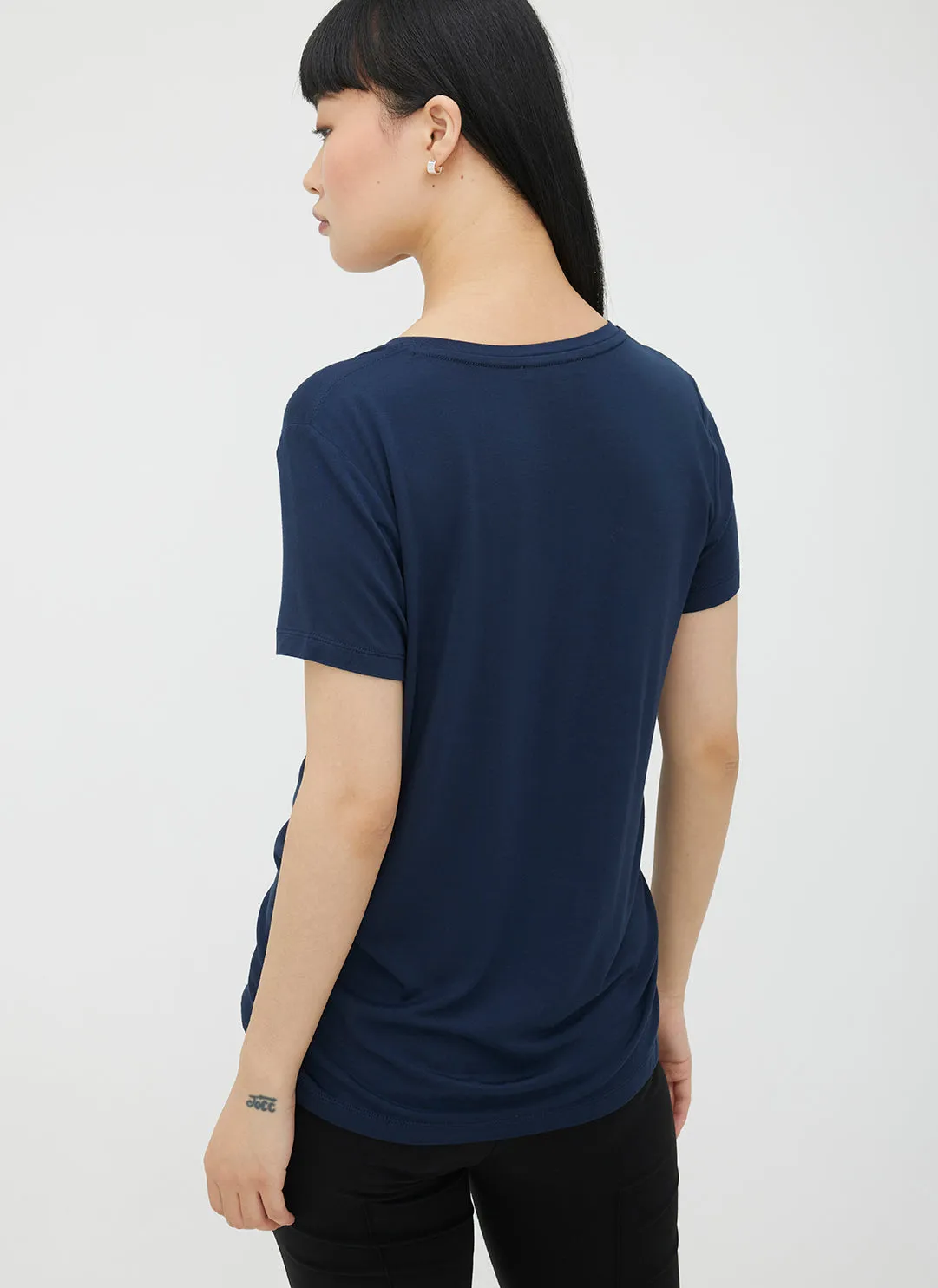 Charlotte V-Neck T-Shirt sold by Kit and Ace product image thumbnail 5