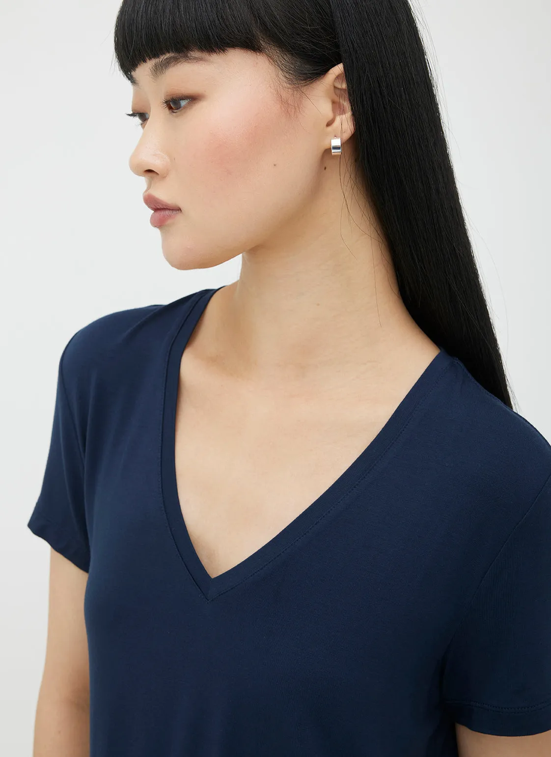 Charlotte V-Neck T-Shirt sold by Kit and Ace product image thumbnail 4