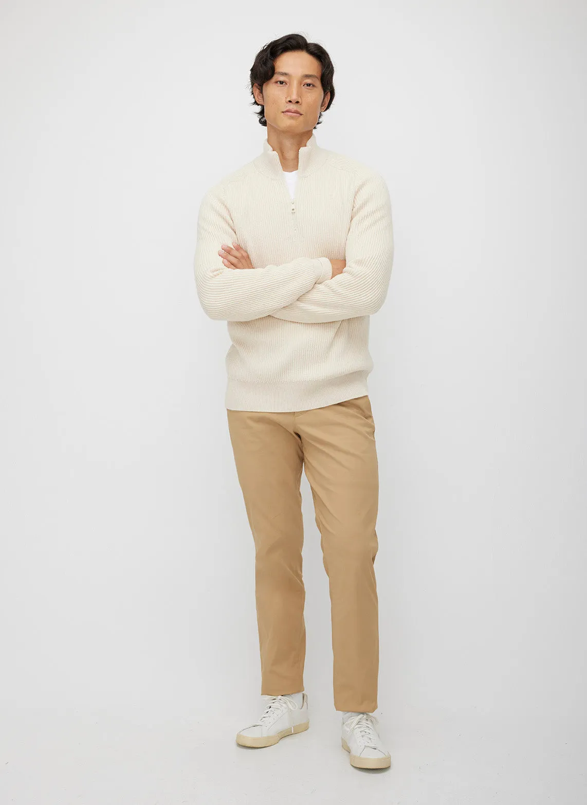 Merino Cotton Pullover Zip Sweater sold by Kit and Ace
