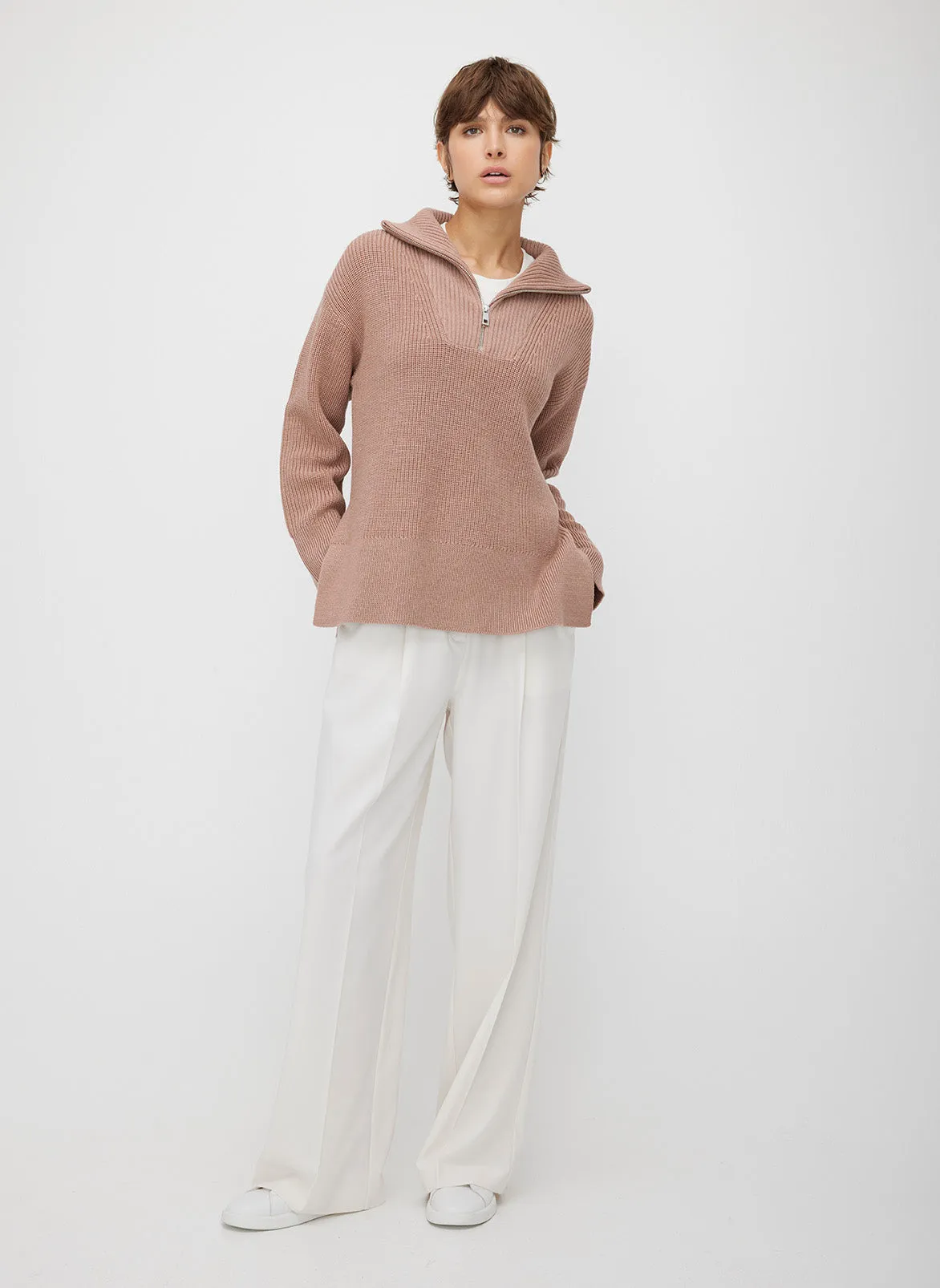 Apres 1/4 Zip Merino Sweater sold by Kit and Ace