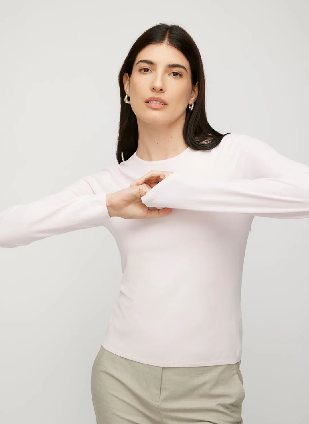 Farrah Slim Fit Long Sleeve Crewneck Sweater sold by Kit and Ace product image thumbnail 4