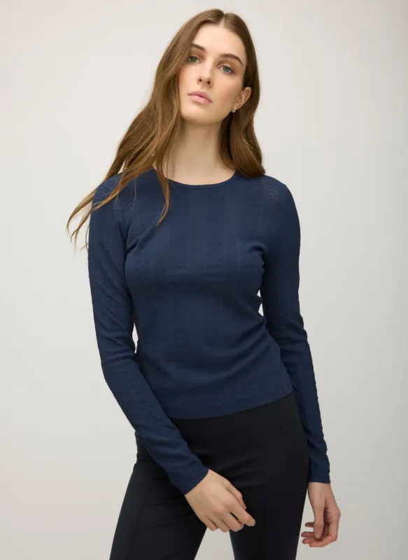 Farrah Slim Fit Long Sleeve Crewneck Sweater sold by Kit and Ace