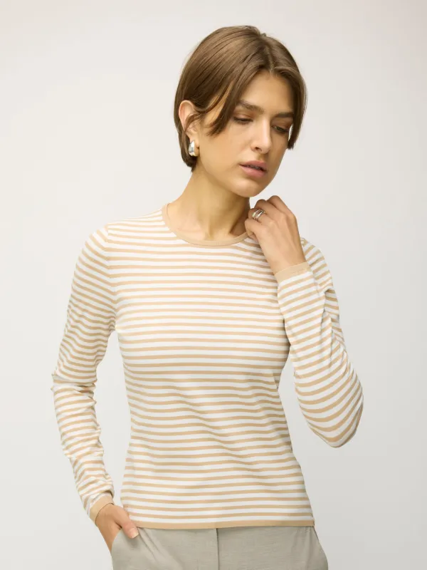 Farrah Slim Fit Long Sleeve Crewneck Sweater sold by Kit and Ace