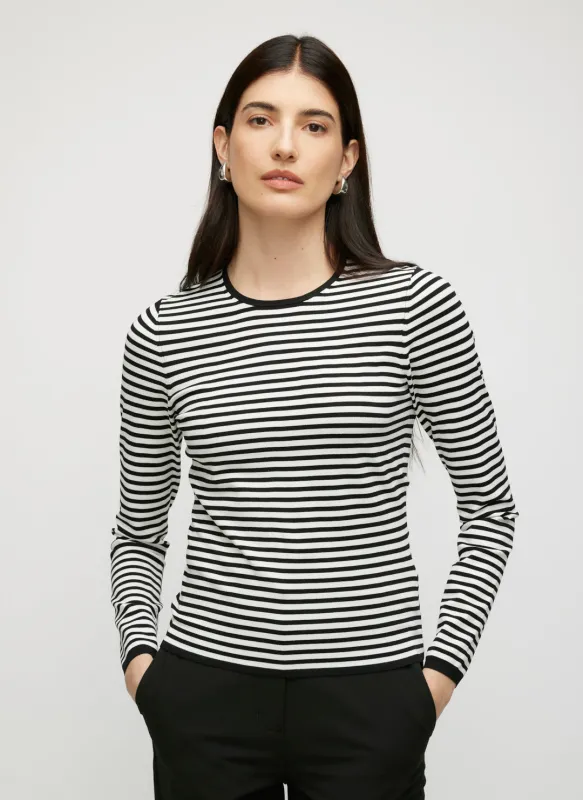 Farrah Slim Fit Long Sleeve Crewneck Sweater sold by Kit and Ace