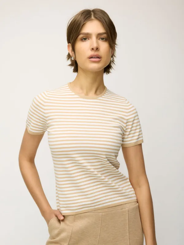 Farrah Slim Fit Short Sleeve Crewneck Sweater sold by Kit and Ace