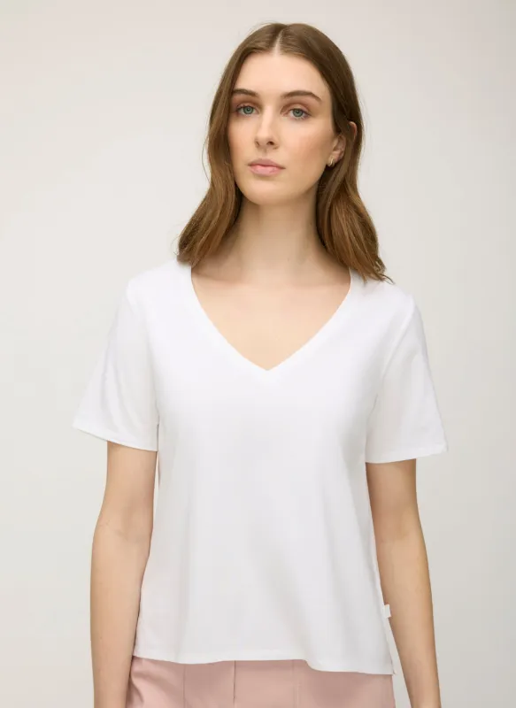 Londyn Short Sleeve V-Neck Swing Tee sold by Kit and Ace