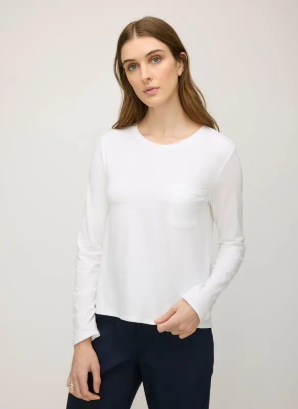 Londyn Long Sleeve Swing Pocket Tee sold by Kit and Ace